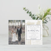 Navy Blue Australia Wedding Foto Vielen Dank Dankeskarte (Stehend Vorderseite)