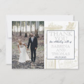 Navy Blue Australia Wedding Foto Vielen Dank Dankeskarte (Vorderseite)