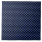 Navy Blue Automotive Carbon Fiber Weave Print Fliese (Vorderseite)