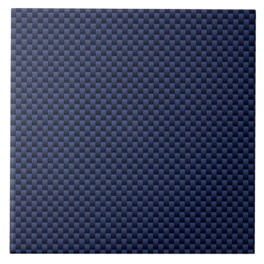 Navy Blue Automotive Carbon Fiber Weave Print Fliese (Vorderseite)