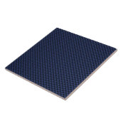 Navy Blue Automotive Carbon Fiber Weave Print Fliese (Seite)