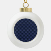 Navy Blue Automotive Carbon Fibre Weave Print Keramik Kugel-Ornament (Vorderseite)