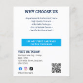 Navy Blue Autowaschdienst Werbeaktion Flyer (Hinten)