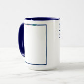 Navy Blue Baby Boy Foto Birth Record State Tasse (Vorderseite Links)