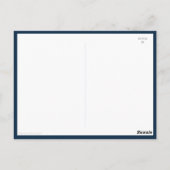 Navy Blue Baby Dragon Danke Baby Dusche Postkarte (Rückseite)