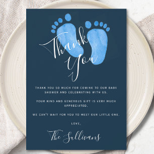 Navy Blue Baby Dusche Dankeskarte