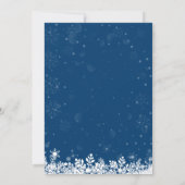 Navy Blue Baby mit kalter Außenwinterdusche Einladung (Rückseite)