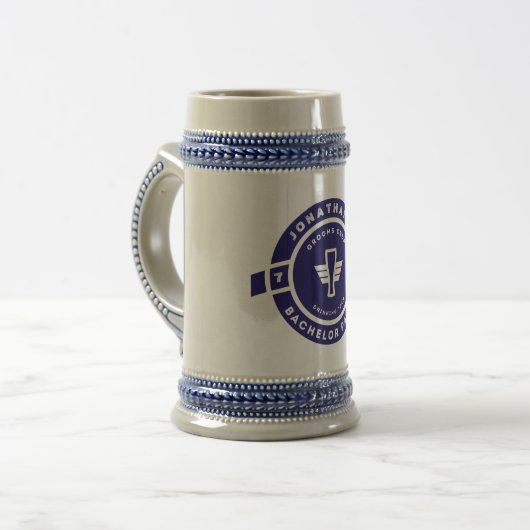Navy Blue Bachelor Bierglas (Vorderseite Links)