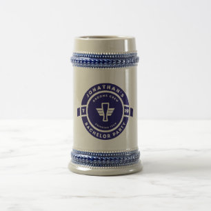 Navy Blue Bachelor Bierglas