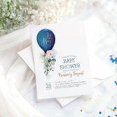 Navy Blue Balloon Es ist eine Baby-Dusche Einladung
