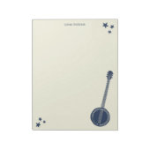 Navy Blue Banjo Personalisiertes Schreibpapier Notizblock (Rotiert)