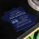 Navy Blue Bar Mitzvah Einladung mit Namensschild<br><div class="desc">Diese lässigen,  schicken Einladungen sind perfekt für jede Bar Mitzvah Feier. Jede Textzeile ist vollständig anpassbar,  um genau zu sagen,  was Sie gewollt haben!</div>