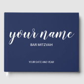 Navy Blue Bar Mitzvah Gast Book Gästebuch (Vorderseite)