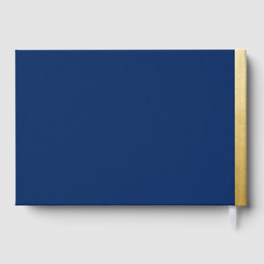 Navy Blue Bar Mitzvah Gold Star von David Custom Gästebuch (Rückseite)