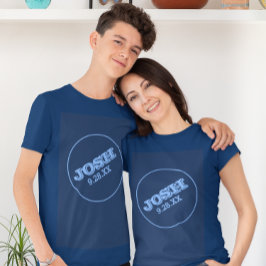 Navy Blue Bar Mitzvah mit Namenslogo T-Shirt