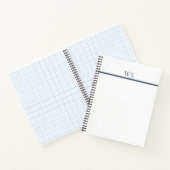 Navy-Blue-Bar-Monogramm-Notizbuch Notizblock (Innenseite)
