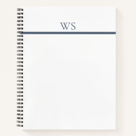 Navy-Blue-Bar-Monogramm-Notizbuch Notizblock