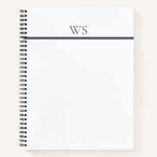 Navy-Blue-Bar-Monogramm-Notizbuch Notizblock
