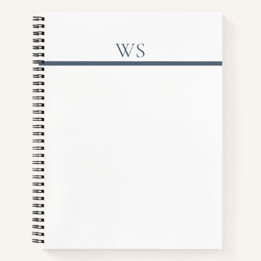 Navy-Blue-Bar-Monogramm-Notizbuch Notizblock (Vorderseite)