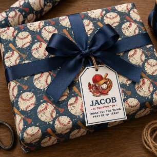 Navy Blue Baseball Kindergeburtstag Party Geschenkpapier