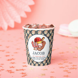 Navy Blue Baseball Kindergeburtstag Party Pappbecher