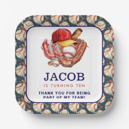 Navy Blue Baseball Kindergeburtstag Party Pappteller
