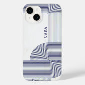 Navy Blue Bauhaus Design Case-Mate iPhone Hülle (Rückseite)
