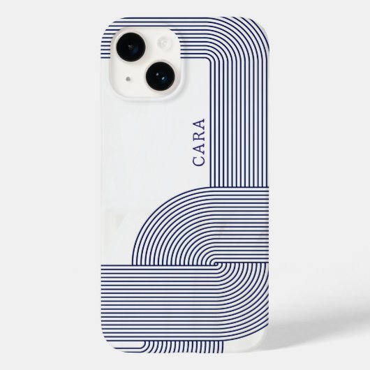 Navy Blue Bauhaus Design Case-Mate iPhone Hülle (Rückseite)