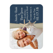 Navy Blue Beach Save the Date Foto Magnet (Vertikal)