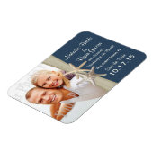 Navy Blue Beach Save the Date Foto Magnet (Linke Seite)