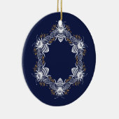 Navy Blue Bee Circle Keramik Ornament (Rechts)
