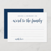 Navy Blue, Beerdigung Service, Speicherkarte freig Postkarte (Vorne/Hinten)