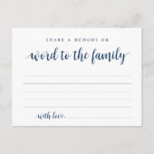 Navy Blue, Beerdigung Service, Speicherkarte freig Postkarte (Vorderseite)