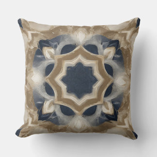 Navy Blue Beige Farmhouse Print Kissen