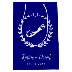 Navy Blue Bermuda Map Wedding Welcome Swag Mittlere Geschenktüte