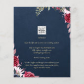 Navy Blue Berry Floral Burgundy Winter Fall (Rückseite)