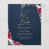 Navy Blue Berry Floral Burgundy Winter Fall (Vorderseite)