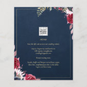 Navy Blue Berry Floral Burgundy Winter Fall (Rückseite)