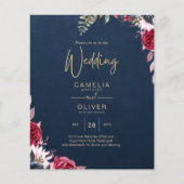 Navy Blue Berry Floral Burgundy Winter Fall (Vorderseite)