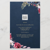 Navy Blue Berry Floral Burgundy Winter Fall Flyer (Hinten)