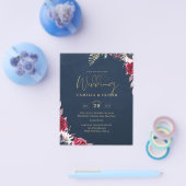 Navy Blue Berry Floral Burgundy Winter Fall Flyer (Einzeln)