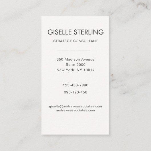 Navy Blue Beruflich Corporate Moderne Elegant Visitenkarte (Rückseite)