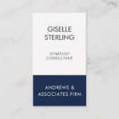 Navy Blue Beruflich Corporate Moderne Elegant Visitenkarte (Vorderseite)