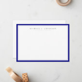 Navy Blue Beruflich Correspondence Mitteilungskarte (Vorderseite/Rückseite Beispiel)
