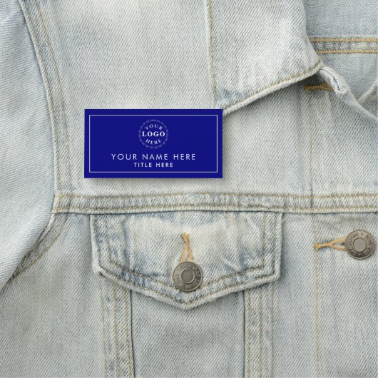 Navy Blue Beruflich Look 3"X1.5" Rectangle Namensschild (Beispiel)