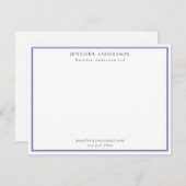 Navy Blue Beruflich Minimalistisch Monogram Mitteilungskarte (Vorne/Hinten)