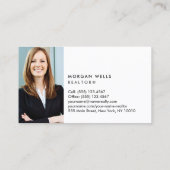 Navy Blue Beruflich Minimalistisches Foto Visitenkarte (Rückseite)