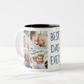 Navy Blue | Best DadEver Custom Photo Mug Zweifarbige Tasse (Vorderseite Links)