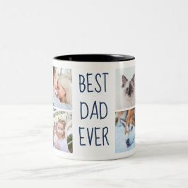 Navy Blue | Best DadEver Custom Photo Mug Zweifarbige Tasse