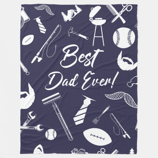 Navy Blue Best Day Fleecedecke (Vorderseite)
